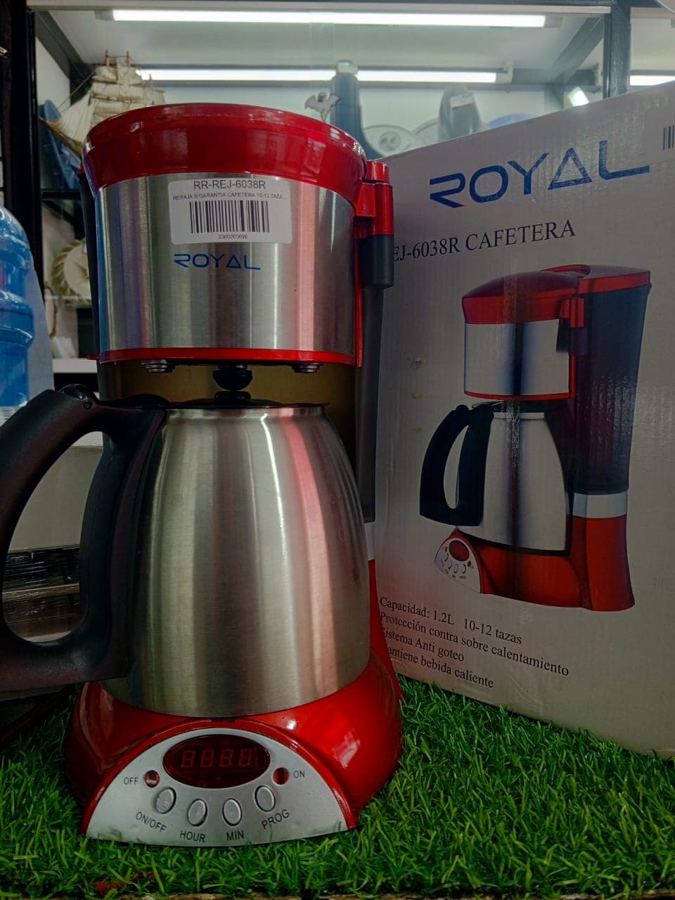 Cafetera programable ROYAL de 12 tazas con jarra térmica de acero inoxidable
