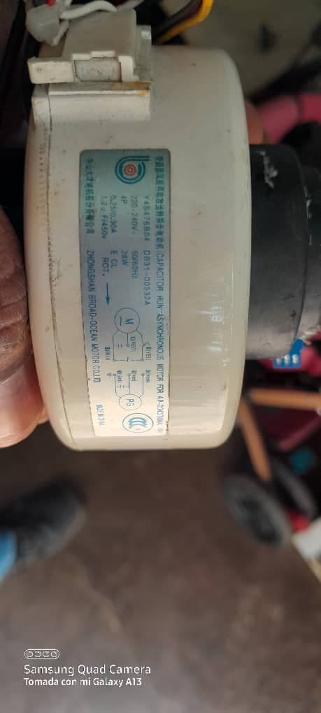 Motor de turbina para evaporadora de A/C Split, modelo Y4S476B04