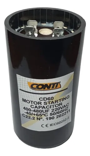 Capacitor de arranque de 400-480 µF y 220V