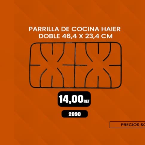 Parrilla doble de diseño moderno para cocinas Haier de 46.4 x 23.4 cm