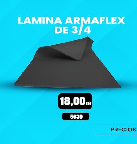 Lámina de aislante térmico Armaflex con 3/4 de pulgada de espesor.