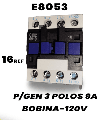 Contactor de potencia trifásico de 9A