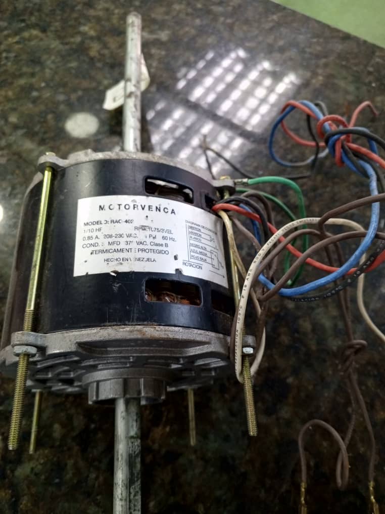 Motor de soplador (blower) Motorvenca RAC 402 de 1/10 HP y 3 velocidades