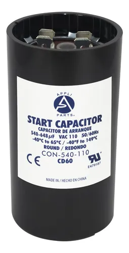 Capacitor de arranque de muy alta capacidad, 540-648µF y 110V