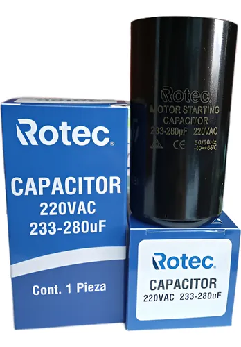 Capacitor de arranque para motor de 233-280uF y 220VAC