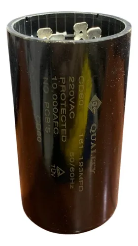Capacitor de arranque protegido QE-QUALITY de 161-193µF y 220V.