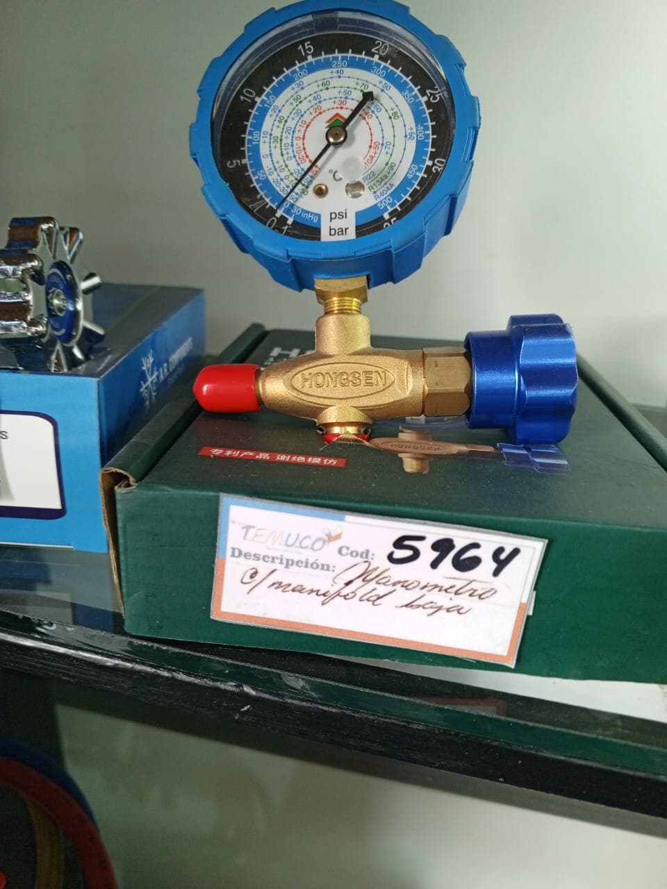 Manómetro de baja presión (azul) marca HONG SEN