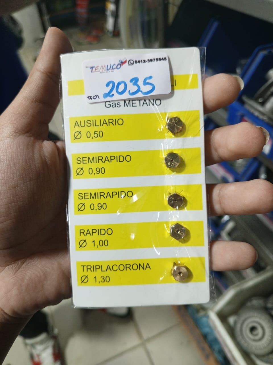 Kit de 5 espreas de latón para conversión de cocina a Gas Metano