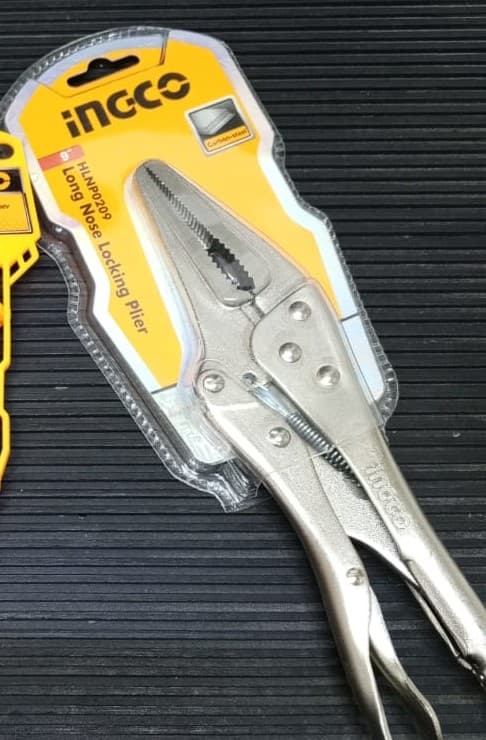 Alicate de presión de punta larga INGCO de 9"