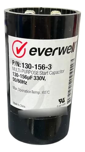 Capacitor de arranque Everwell de 130-156µF y 330V