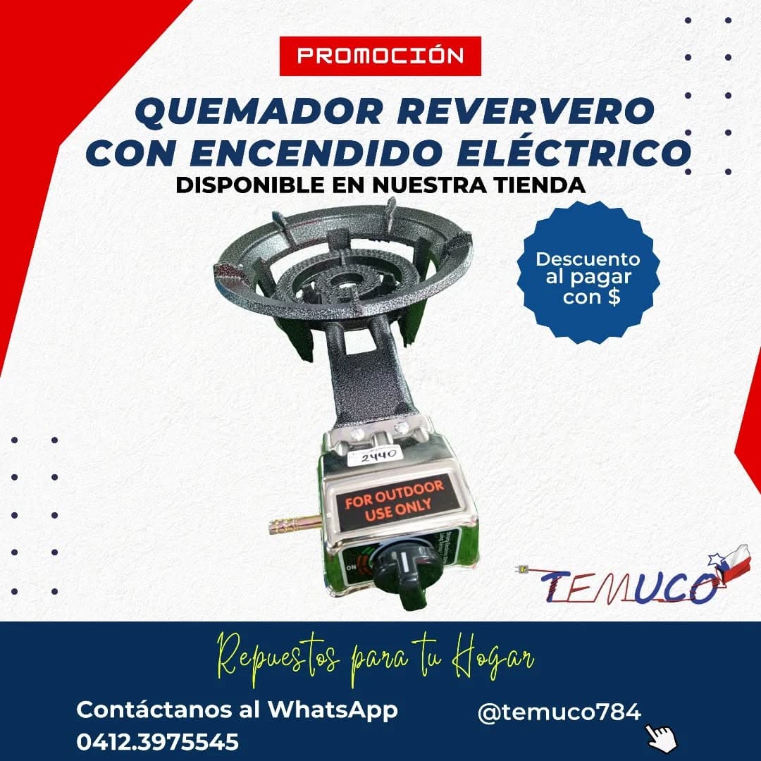 Potente quemador reverbero de hierro fundido