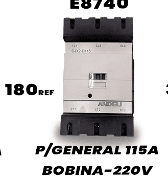 Contactor industrial trifásico Andeli de 115A