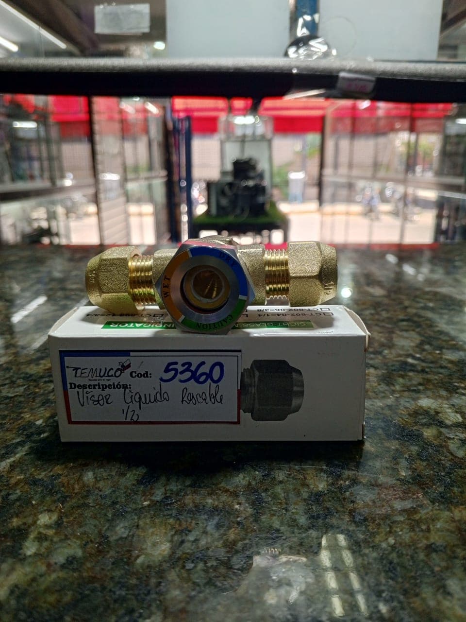 Visor de líquido e indicador de humedad de 1/2" con conexión flare