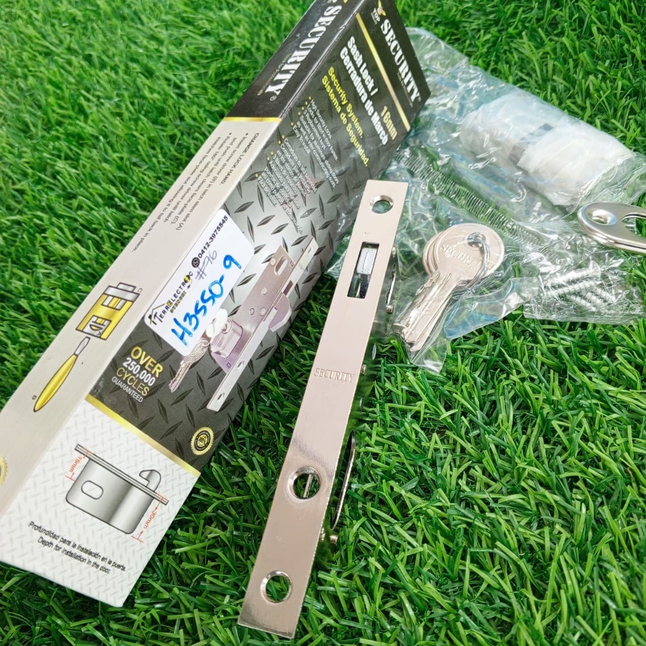 Cerradura de gancho para puertas corredizas de aluminio y vidrio