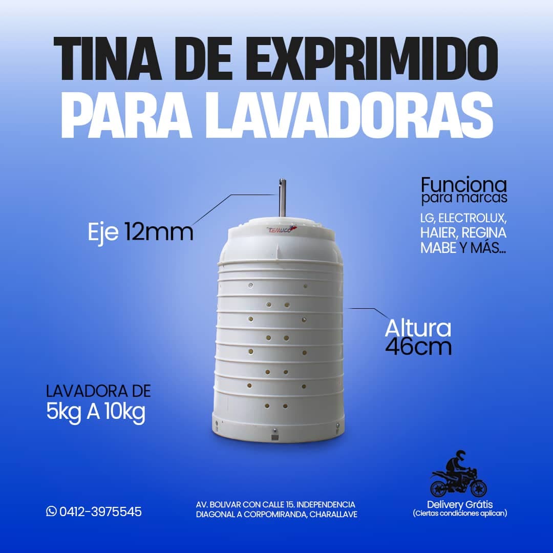 Tina de exprimido universal para lavadoras de doble tina (5-10kg)