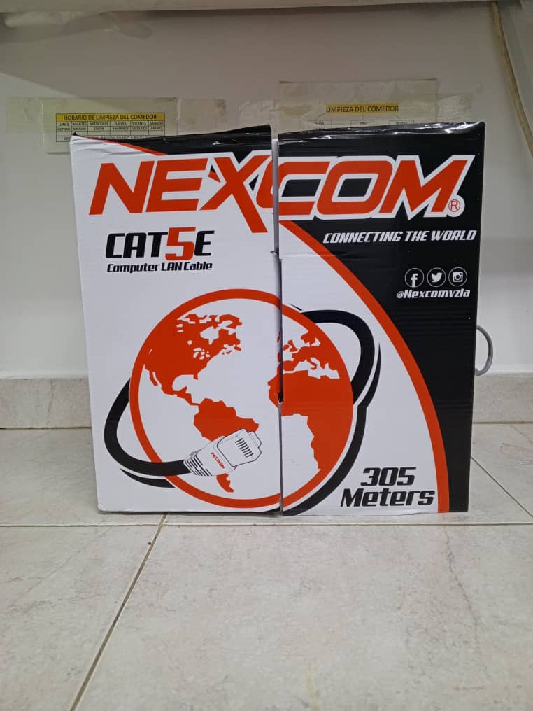 Bobina de cable de red UTP CAT5E marca Nexcom