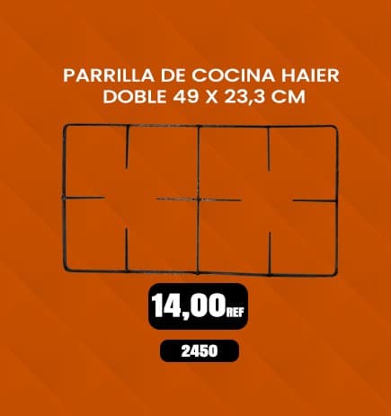 Parrilla doble de repuesto para cocinas Haier 49 x 23.3 cm