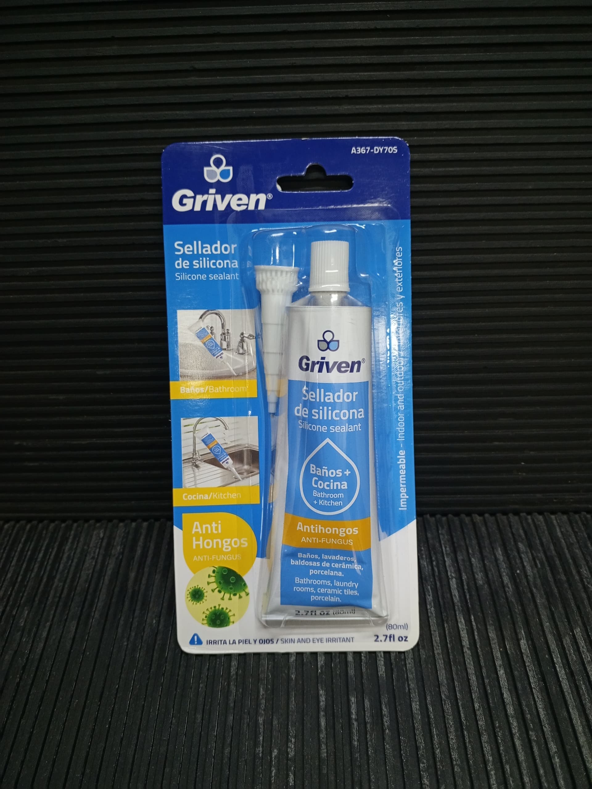 Sellador de silicona Griven antihongos para baños y cocinas