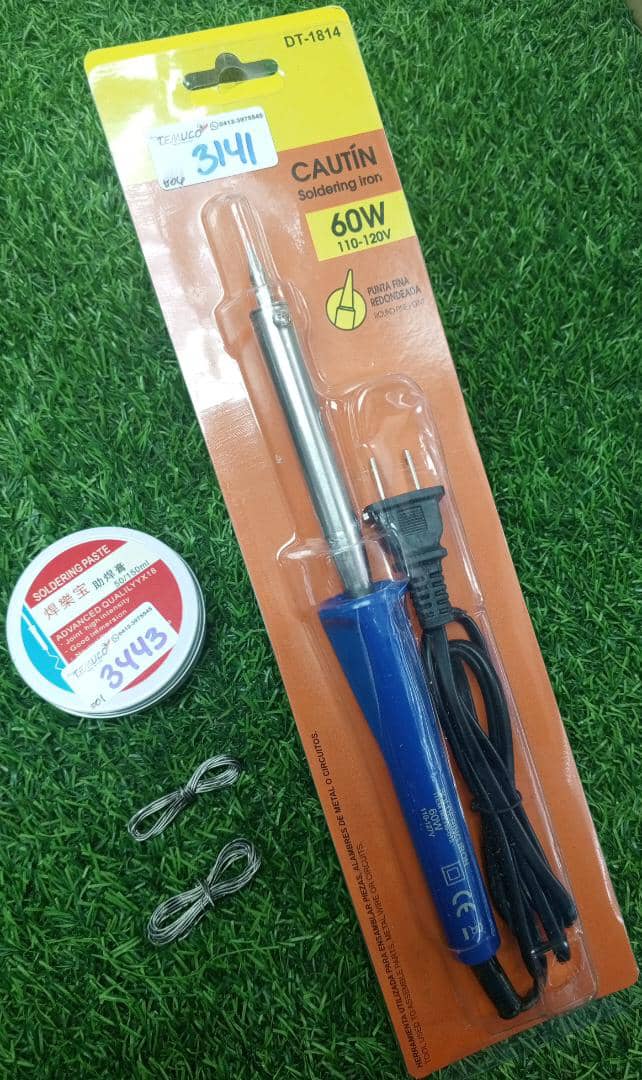 Kit de soldadura con cautín tipo lápiz de 60W (110V), punta fina