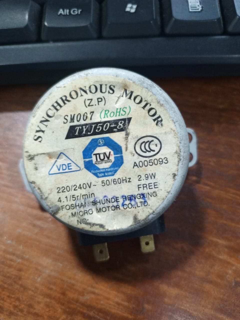 Motor síncrono TYJ50-8 de 2.9W, 220-240V