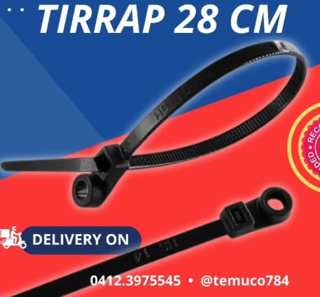 Amarras plásticas (Tirraps) de 28 cm con ojal de montaje