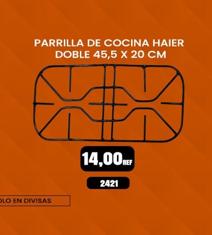 Parrilla doble de repuesto para cocinas Haier de 45.5 x 20 cm