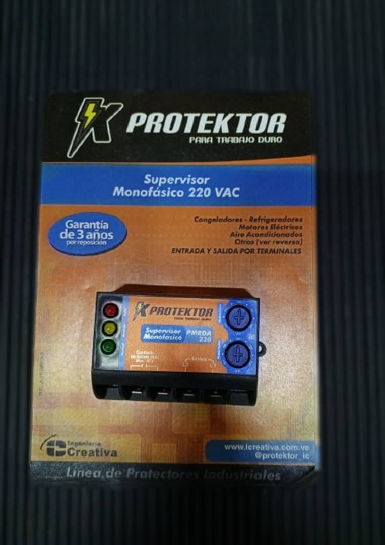 Protector de voltaje industrial Protektor, supervisor monofásico para 220V