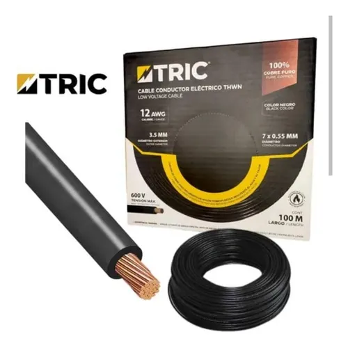 Cable flexible multiconductor negro marca TRIC