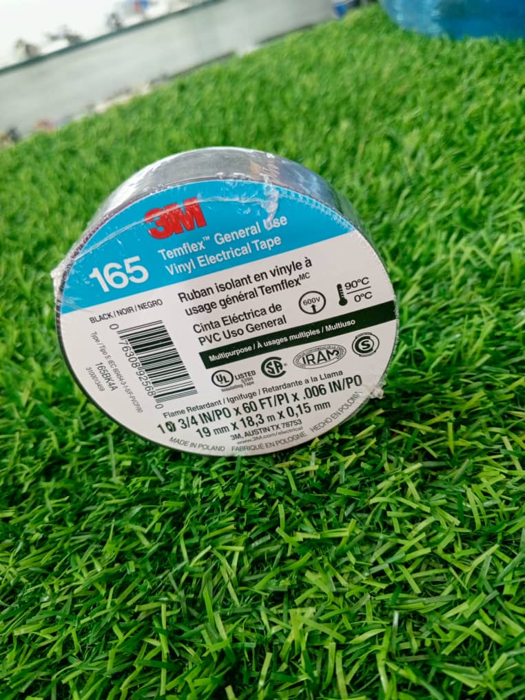 Cinta aislante eléctrica 3M Temflex™ 165 de PVC, color negro